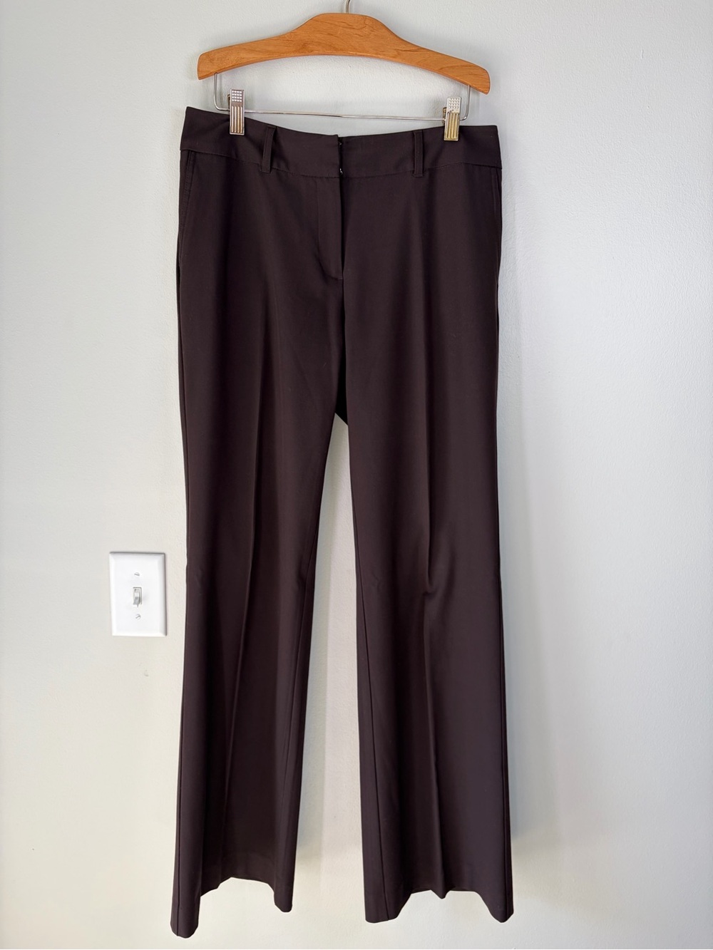 J. Jill Brown Wide Leg Pleated Slacks Work Wear Career Wear Office Stretch